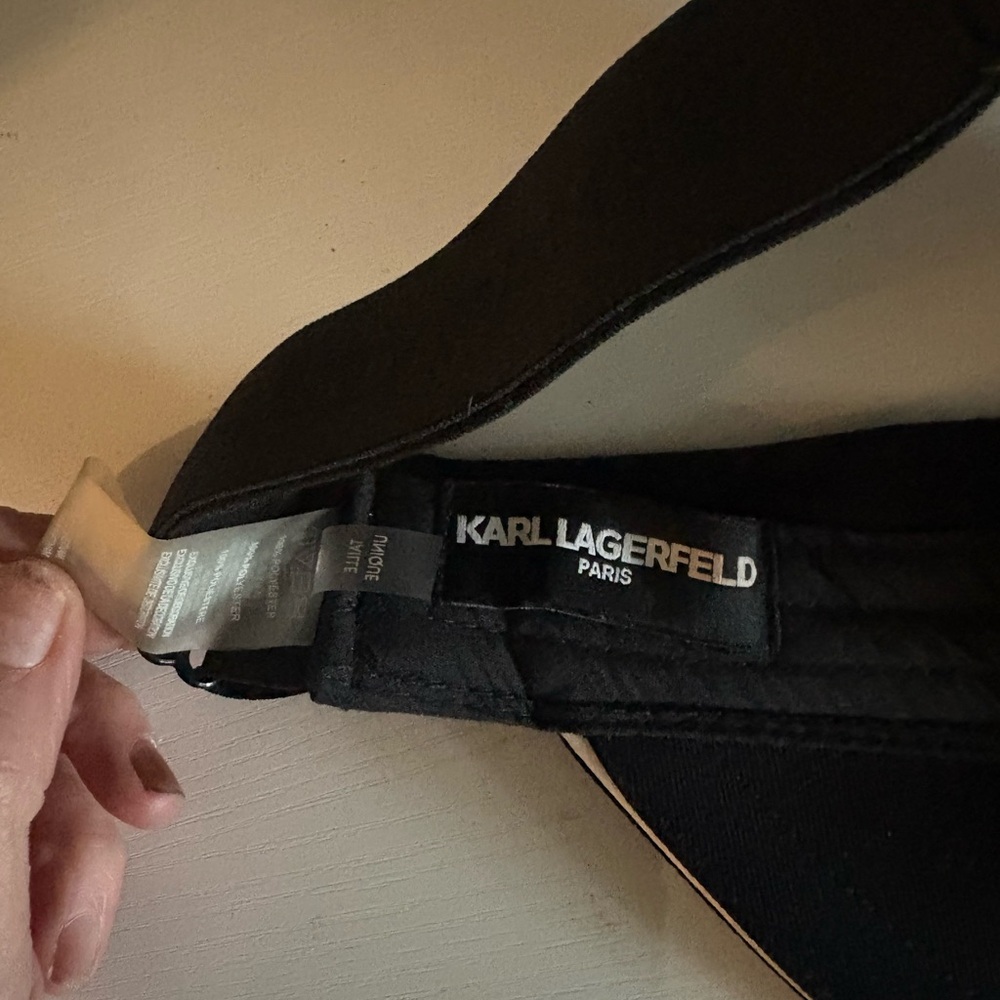 NWOT!|Karl Lagerfeld Signature Black Visor|adjustable! - Picture 6 of 6